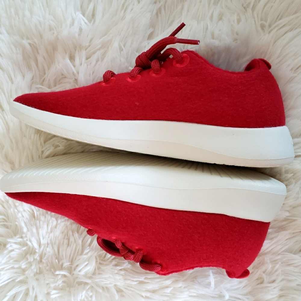 ALLBIRDS Red Merino Wool Lace Up Walking Sneakers--NEW--5 - Picture 8 of 12